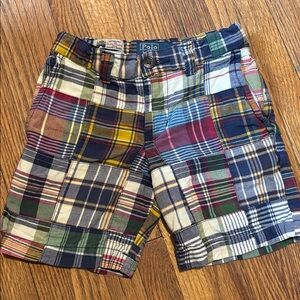 RALPH LAUREN madras plaid patch shorts Size 3T
